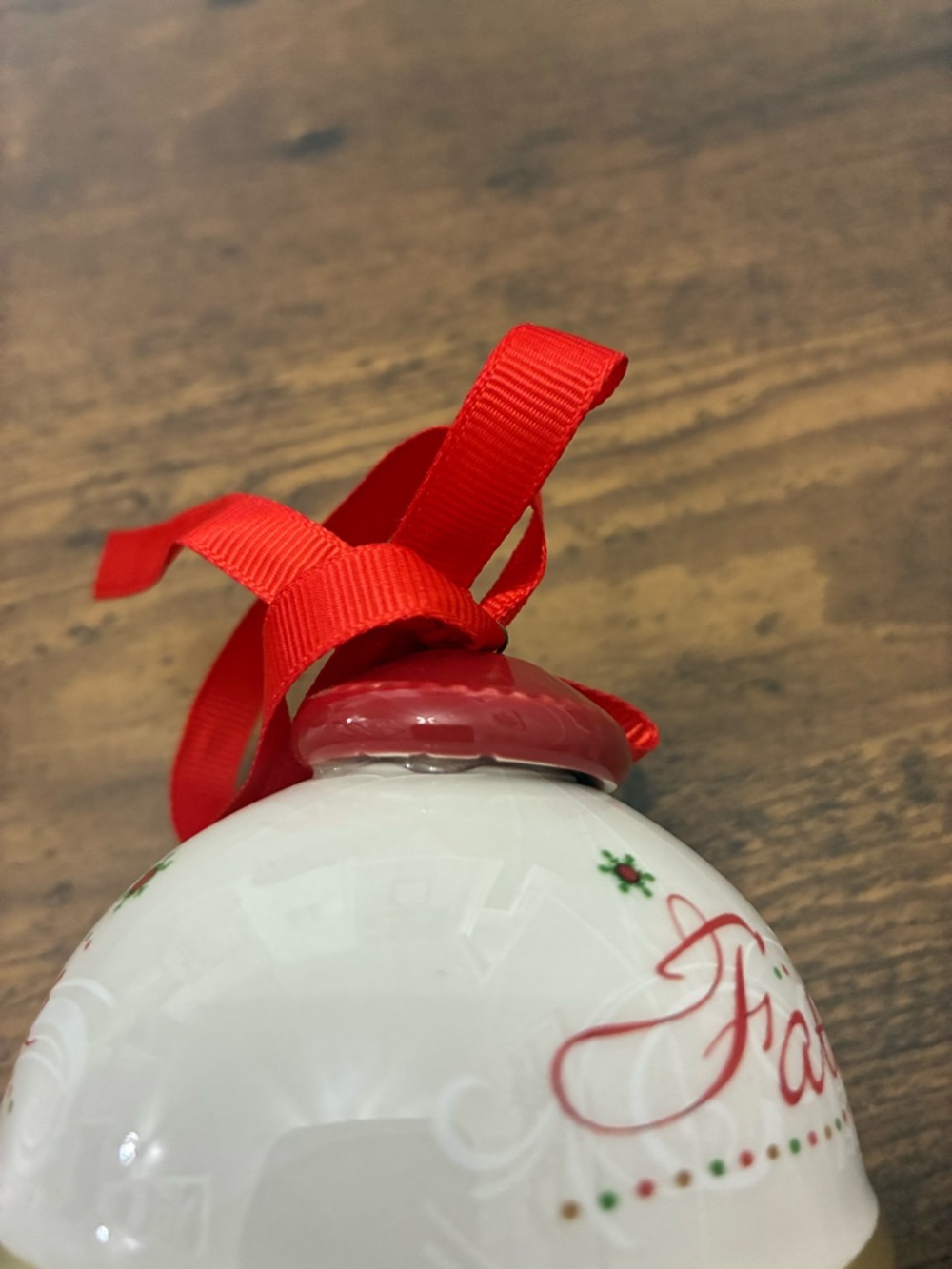Mother & Father Ceramic Christmas Bell Ornaments - Picture 7 of 8